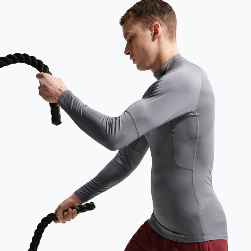 Longsleeve treningowy męski Nike Pro Dri-Fit Mock-Neck smoke grey/black 5