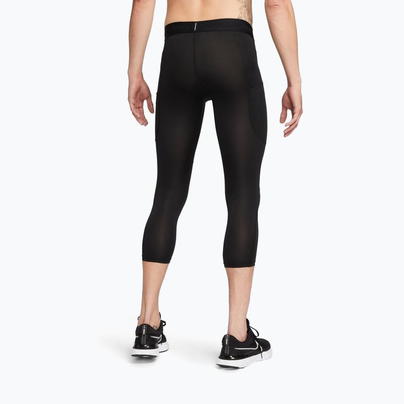Legginsy treningowe męskie Nike Pro Dri-Fit 3/4 Tight Fitness black/white 3