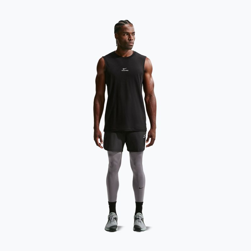 Legginsy treningowe męskie Nike Pro Dri-Fit Tight Fitness smoke grey/black 2