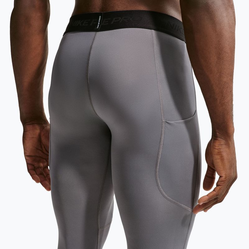 Legginsy treningowe męskie Nike Pro Dri-Fit Tight Fitness smoke grey/black 5