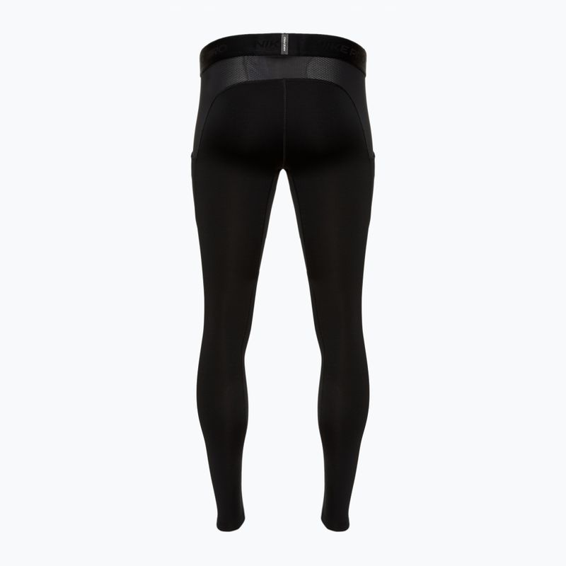 Legginsy treningowe męskie Nike Pro Warm black/white 2
