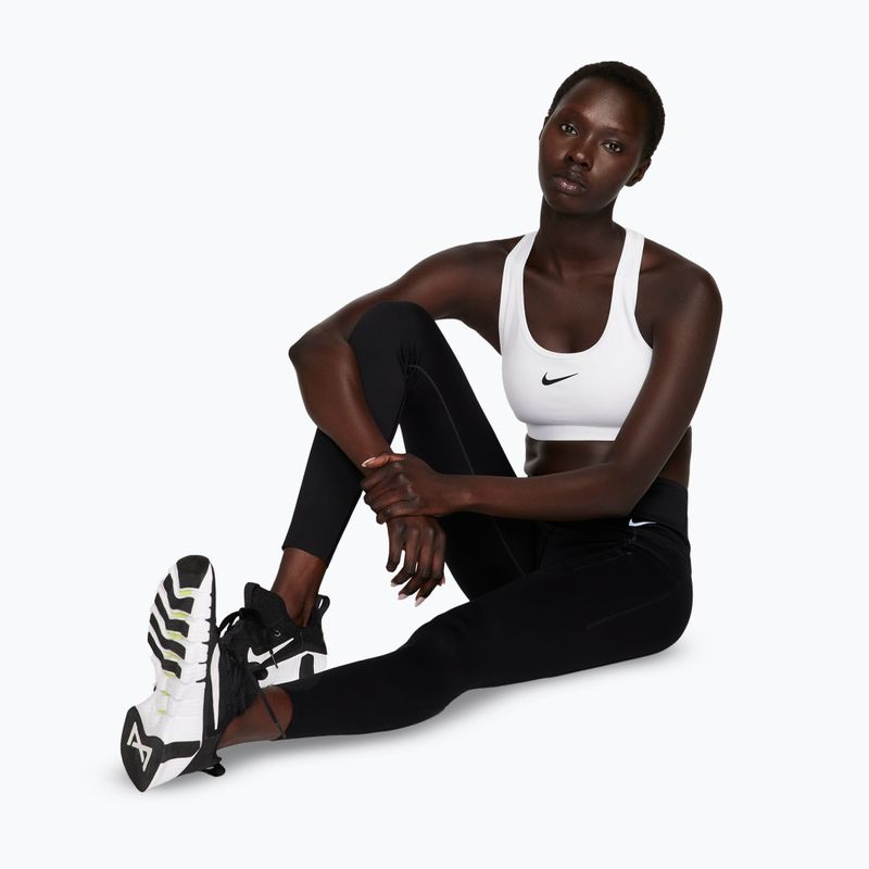 Biustonosz treningowy Nike Swoosh Medium Support white/stone mauve/black 5