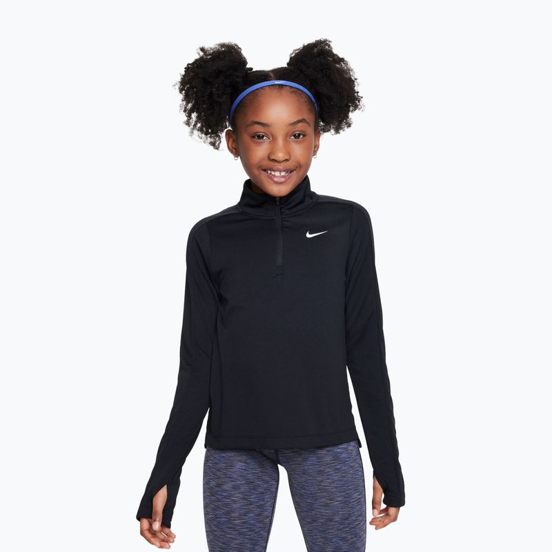 Longsleeve treningowy dziecięcy Nike Dri-Fit 1/4 Zip black/white