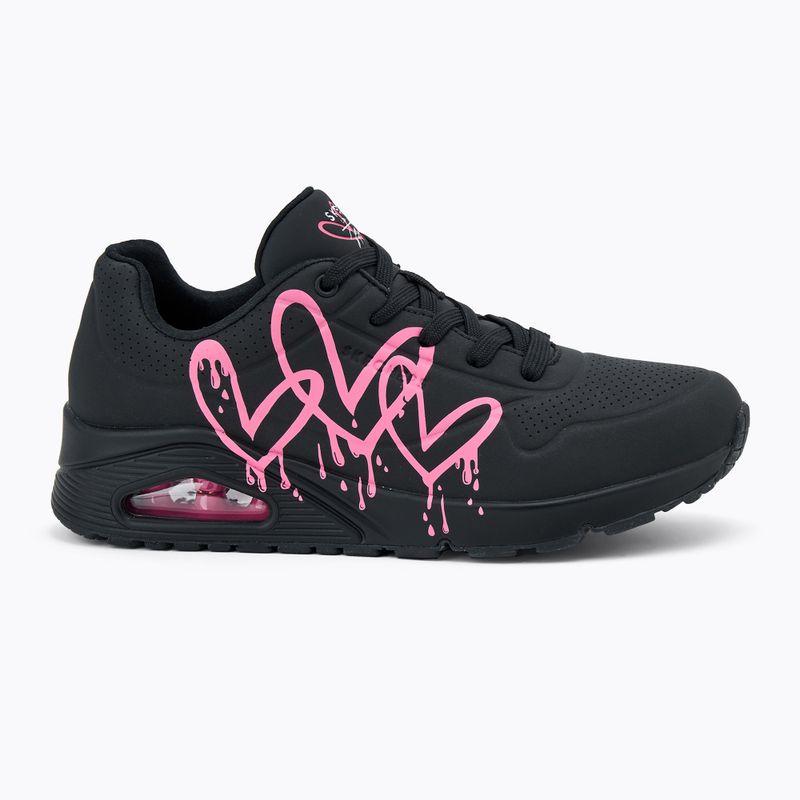 Buty damskie SKECHERS Uno Dripping In Love black/pink 2