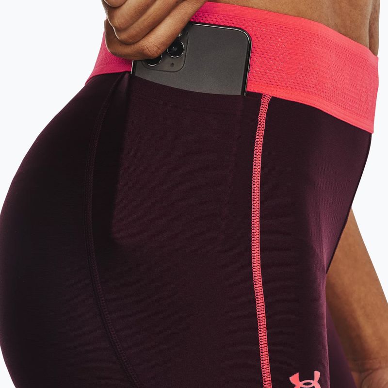 Legginsy damskie Under Armour Branded WB dark maroon/beta 3