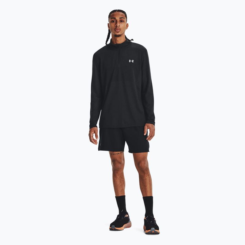 Longsleeve do biegania męski Under Armour Seamless Stride 1/4 Zip black/reflective 2