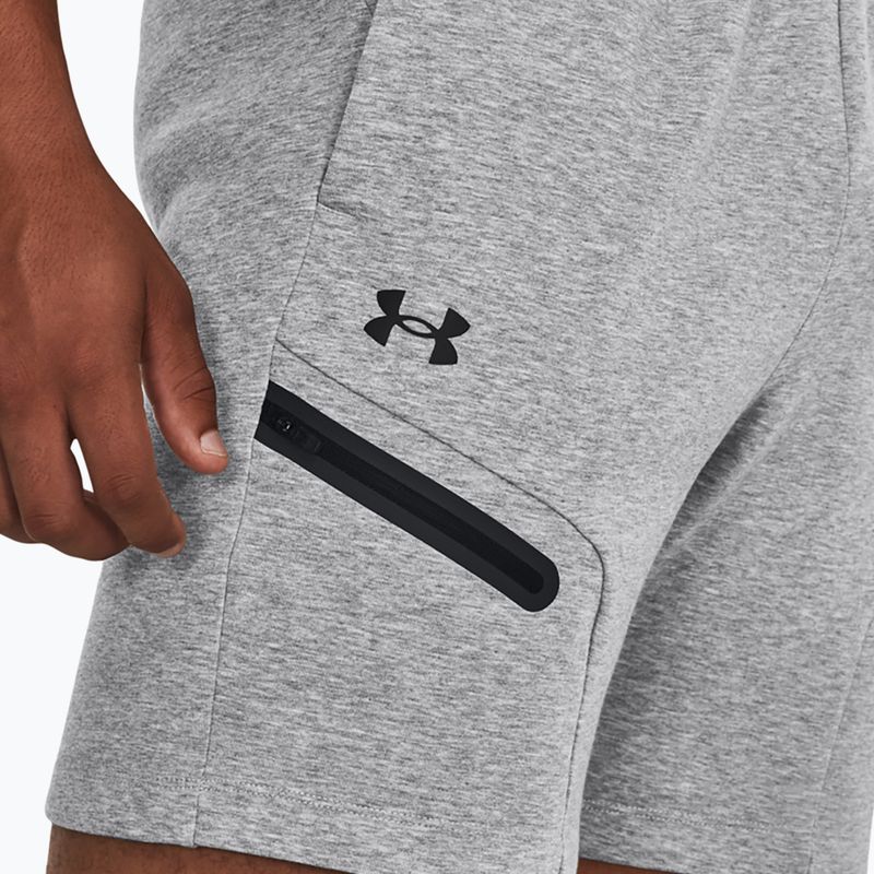 Spodenki treningowe męskie Under Armour Unstoppable Fleece mod gray/black 4
