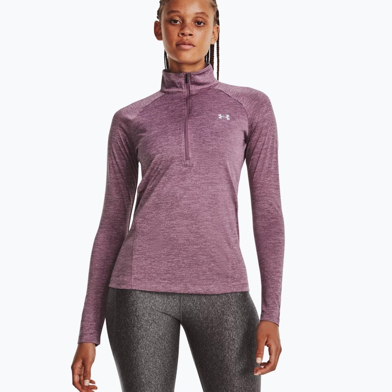 Bluza damska Under Armour Tech 1/2 Zip - Twist misty purple/fresh orchid/metallic silver