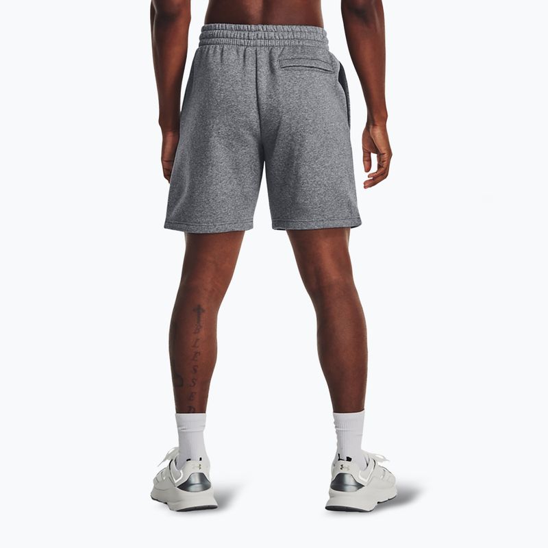 Spodenki męskie Under Armour Icon Fleece Pitch gray medium heather/white 3
