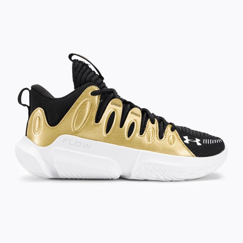 Buty do koszykówki damskie Under Armour W Flow Breakthru 4 black/metallic gold/white 2