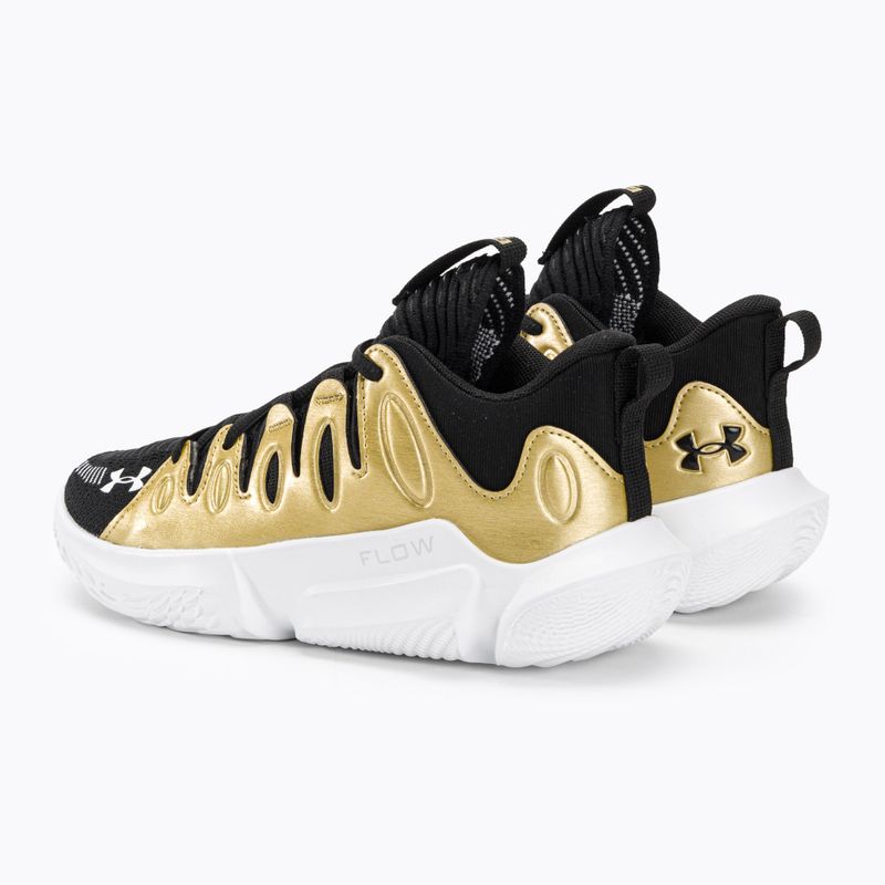 Buty do koszykówki damskie Under Armour W Flow Breakthru 4 black/metallic gold/white 3