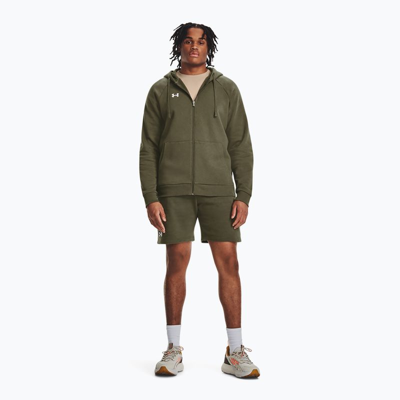 Bluza męska Under Armour Rival Fleece FZ Hoodie marine dd green/white 2