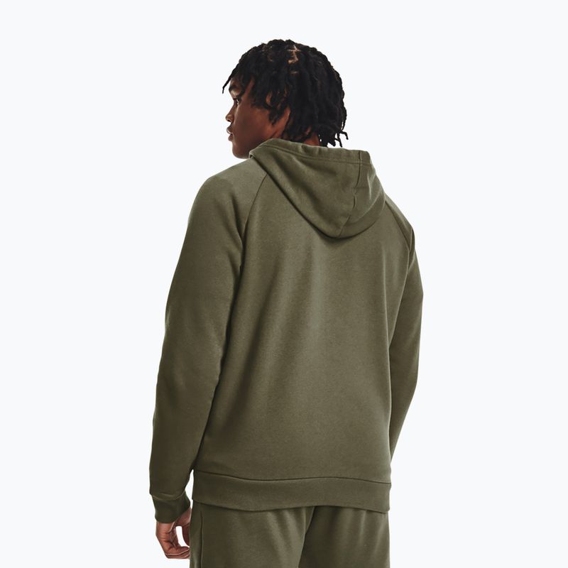 Bluza męska Under Armour Rival Fleece FZ Hoodie marine dd green/white 3