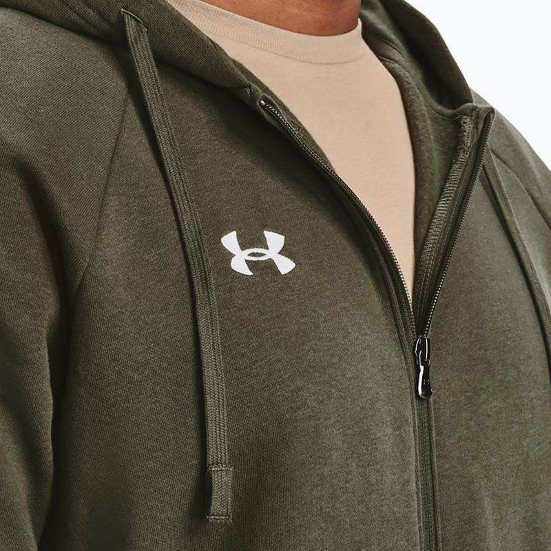Bluza męska Under Armour Rival Fleece FZ Hoodie marine dd green/white 4