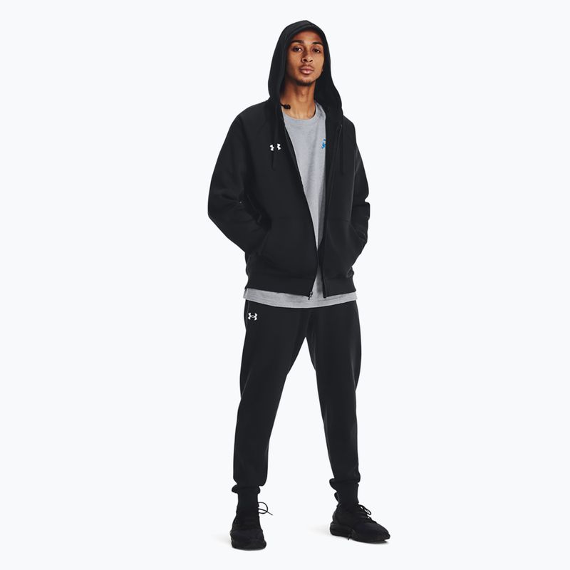 Bluza męska Under Armour Rival Fleece FZ Hoodie black/white 2