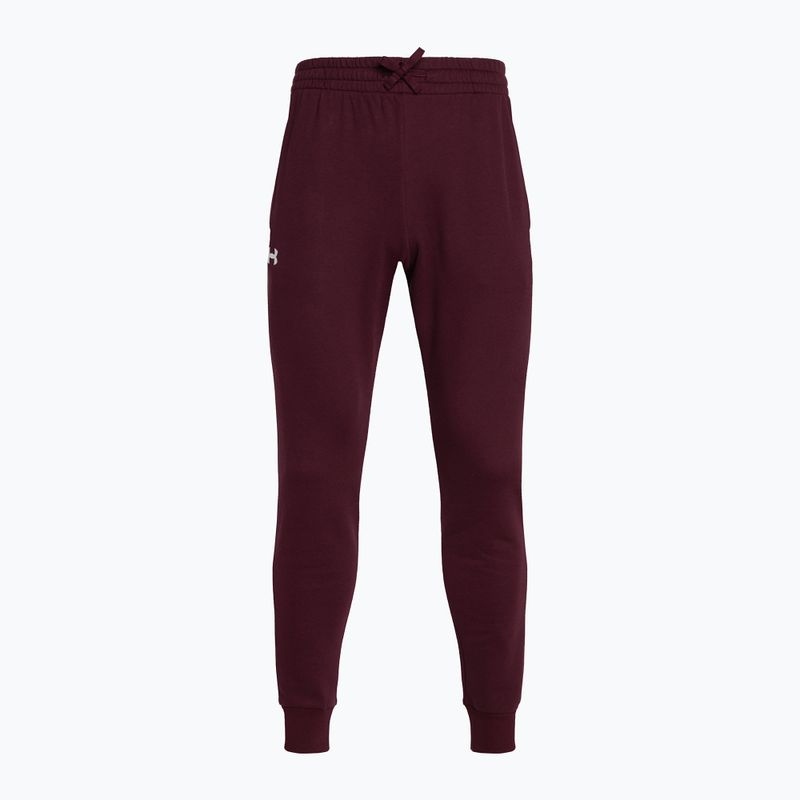 Spodnie męskie Under Armour Rival Fleece Joggers dark maroon/white 4