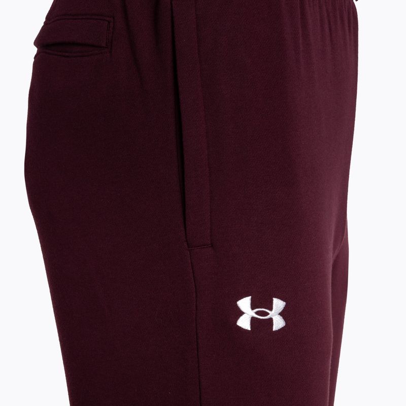 Spodnie męskie Under Armour Rival Fleece Joggers dark maroon/white 6