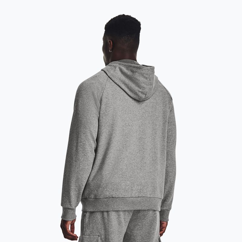 Bluza męska Under Armour Rival Fleece Logo HD castlerock light heather/white 2