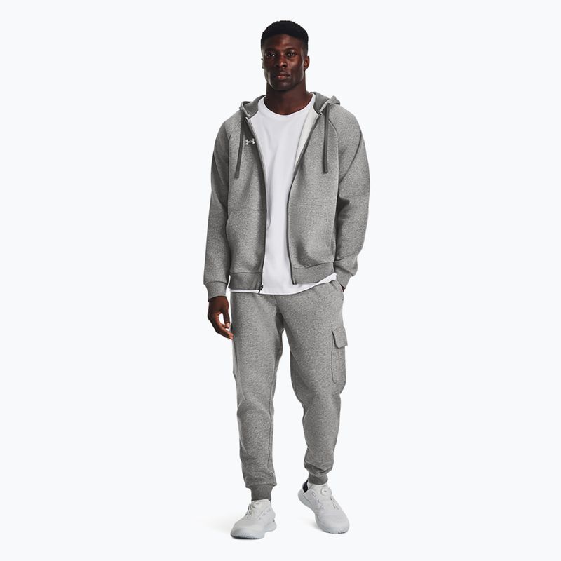 Bluza męska Under Armour Rival Fleece FZ Hoodie castlerock light heather/white 2