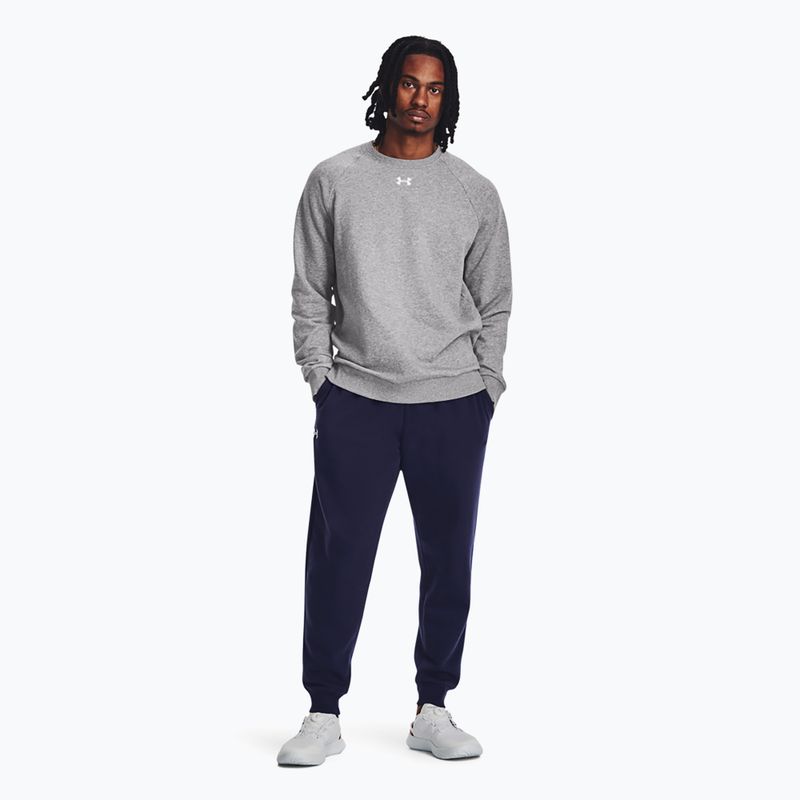 Bluza męska Under Armour Rival Fleece Crew castlerock light heather/white 2