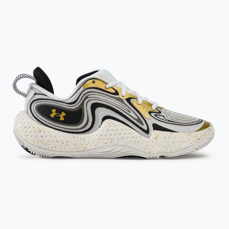 Buty do koszykówki Under Armour Spawn 6 white/black/metallic gold 2