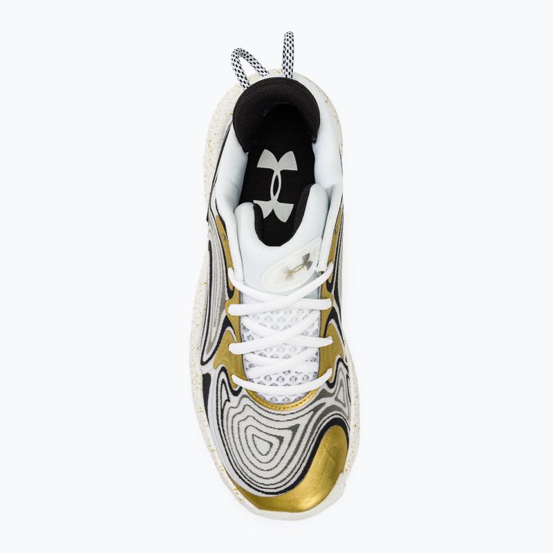 Buty do koszykówki Under Armour Spawn 6 white/black/metallic gold 5