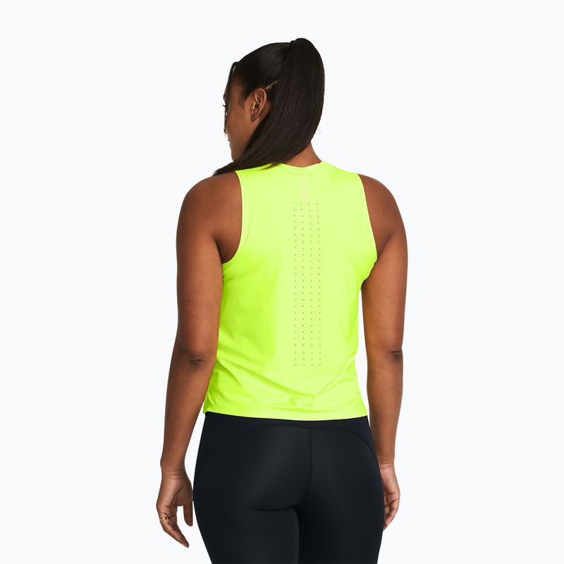 Tank top do biegania damski Under Armour Launch Elite Tank high-vis yellow/reflective 2