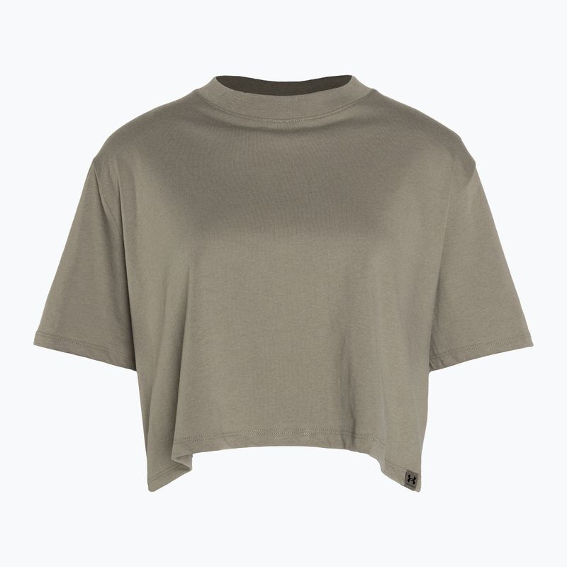 Koszulka treningowa damska Under Armour Campus Boxy Crop taupe dusk/black 4