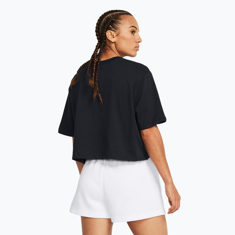 Koszulka treningowa damska Under Armour Campus Boxy Crop black/white 2