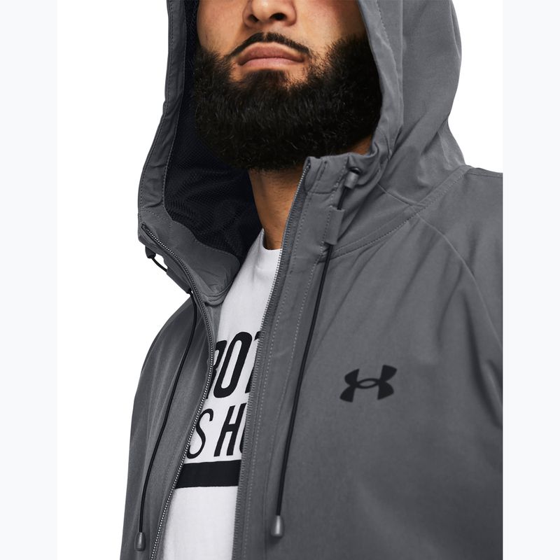 Kurtka męska Under Armour Stretch Woven Windbreaker pitch gray/black 3