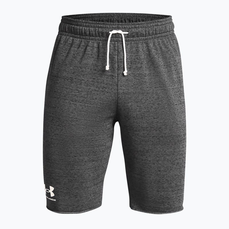 Spodenki treningowe męskie Under Armour Rival Terry castlerock light heather/onyx white 5