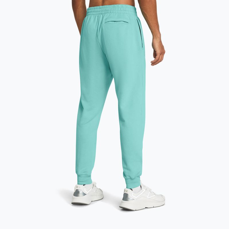 Spodnie męskie Under Armour Rival Fleece Joggers radial turquoise/white 3