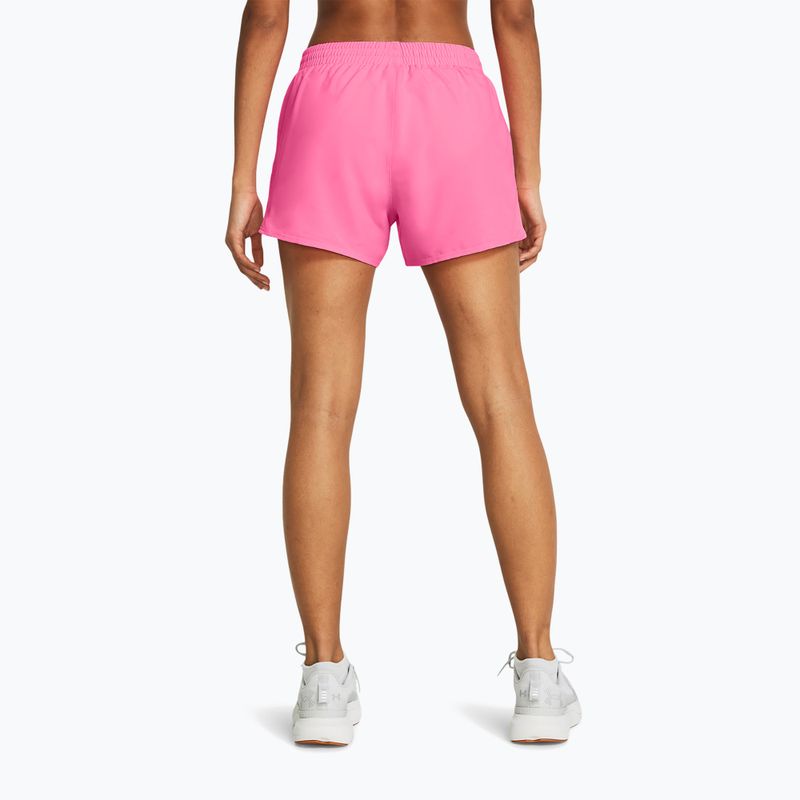 Spodenki do biegania damskie Under Armour Fly By 3" fluo pink/fluo pink/reflective 3