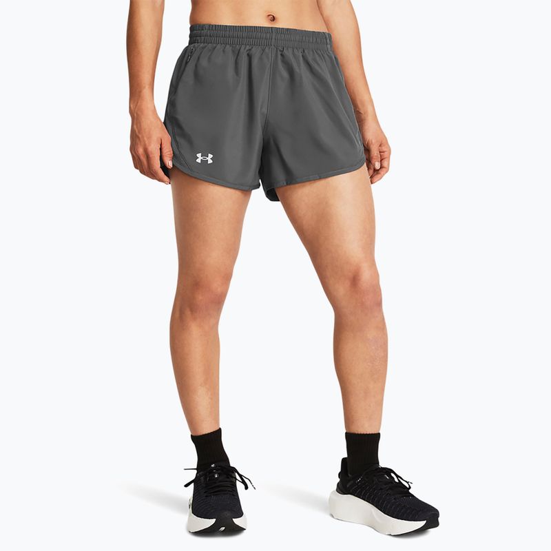 Spodenki do biegania damskie Under Armour Fly By 3" castlerock/castlerock/reflective