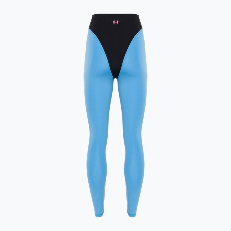 Legginsy treningowe damskie Under Armour Project Rock LG Grind Ankle Leg black/viral blue/astro pink 5