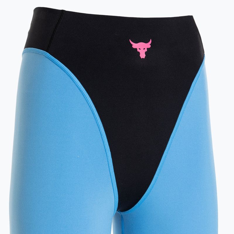 Legginsy treningowe damskie Under Armour Project Rock LG Grind Ankle Leg black/viral blue/astro pink 6