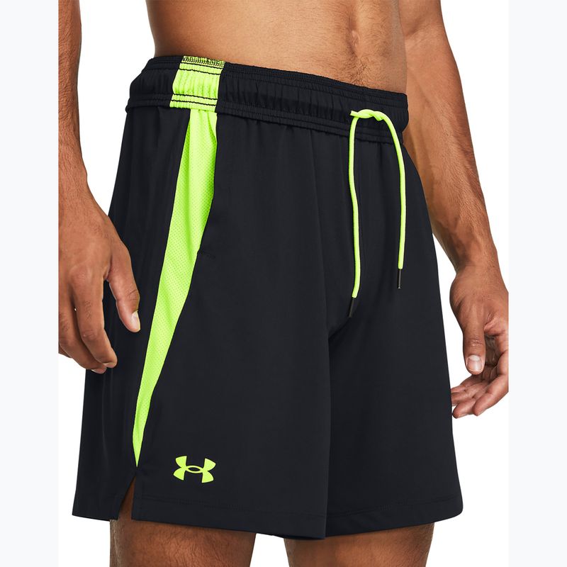 Spodenki treningowe męskie Under Armour Tech Vent black/high-vis yellow/high-vis yellow 4