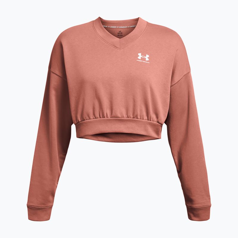 Bluza treningowa damska Under Armour Rival Terry Os Crop Crew canyon pink/white 3