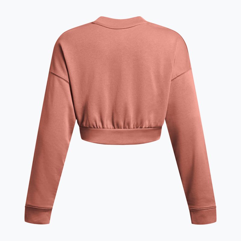 Bluza treningowa damska Under Armour Rival Terry Os Crop Crew canyon pink/white 4