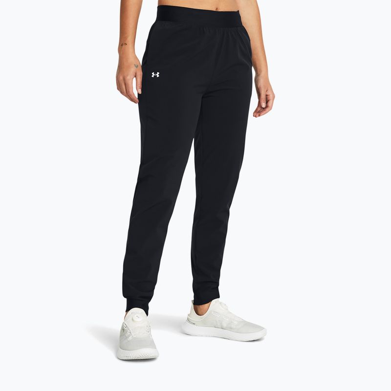 Spodnie treningowe damskie Under Armour Sport High Rise Woven black/white