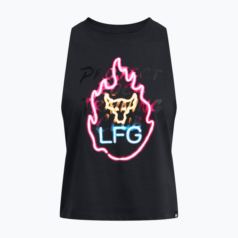Koszulka treningowa damska Under Armour Project Rock Neon Flame Tank black/black 3