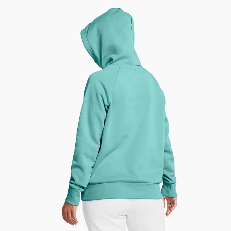 Bluza damska Under Armour Rival Fleece Hoodie radial turquoise/white 2