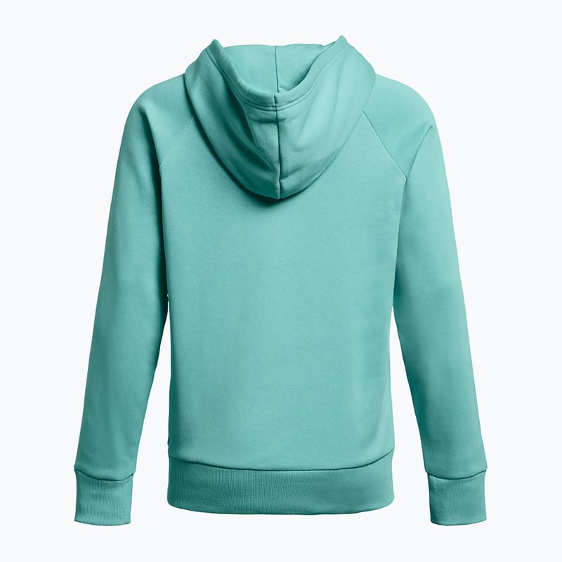 Bluza damska Under Armour Rival Fleece Hoodie radial turquoise/white 5