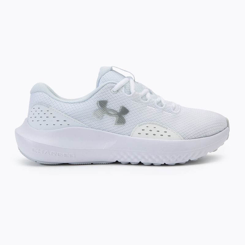 Buty do biegania damskie Under Armour Charged Surge 4 white/distant gray/metallic silver 2