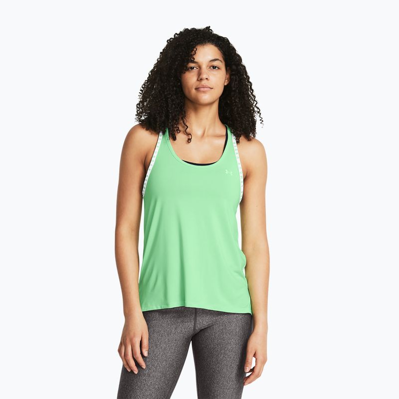 Tank top treningowy damski Under Armour Knockout Tank matrix green/white