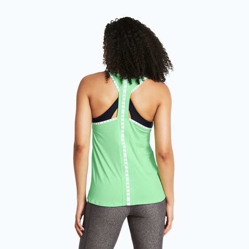 Tank top treningowy damski Under Armour Knockout Tank matrix green/white 2