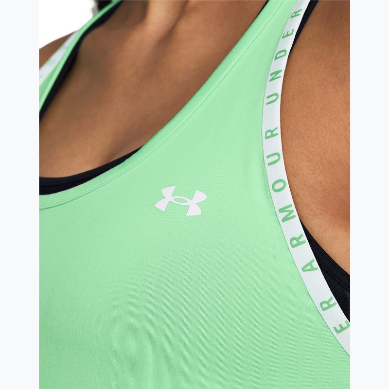 Tank top treningowy damski Under Armour Knockout Tank matrix green/white 3