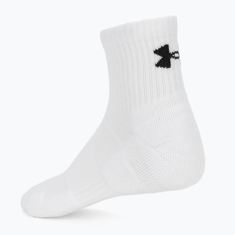 Skarpety Under Armour Training Cotton Quarter 3 pary white/white/black 2