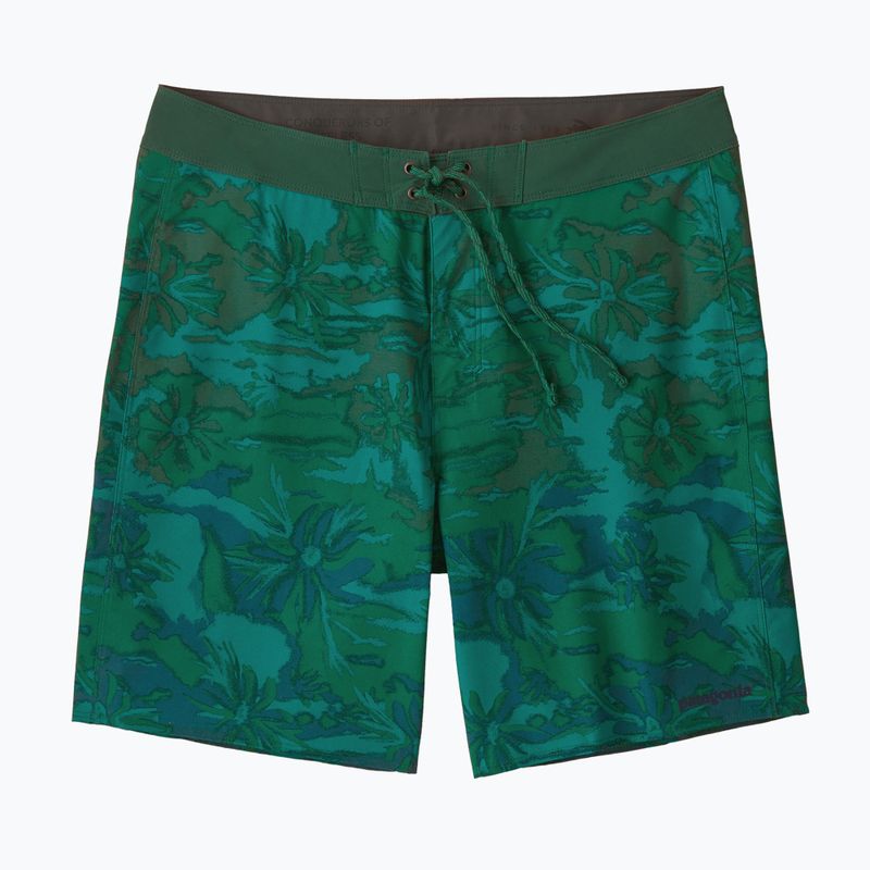 Szorty kąpielowe męskie Patagonia Hydropeak Boardshorts cliffs and coves/conifer green 3
