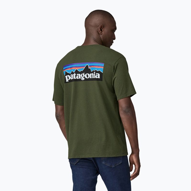 Koszulka trekkingowa męska Patagonia P-6 Logo Responsibili-Tee torrey pine green 2